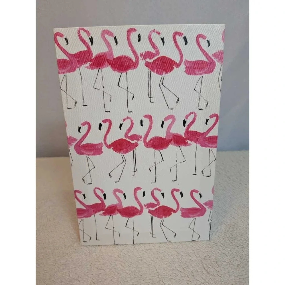 Pink Flamingo Canvas Storage Box Decorative Container Tropical Summer‎ Decor